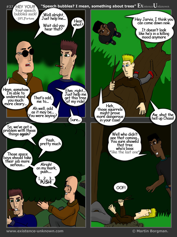 Speech bubbles? I mean, something about trees